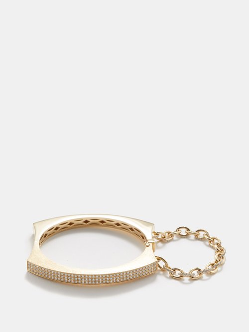 Nano Victoire 14 Kt Gold Arm Cuff With Diamonds in Gold - Rainbow