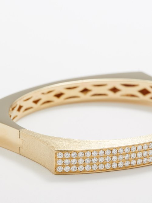 Nano Victoire 14 Kt Gold Arm Cuff With Diamonds in Gold - Rainbow