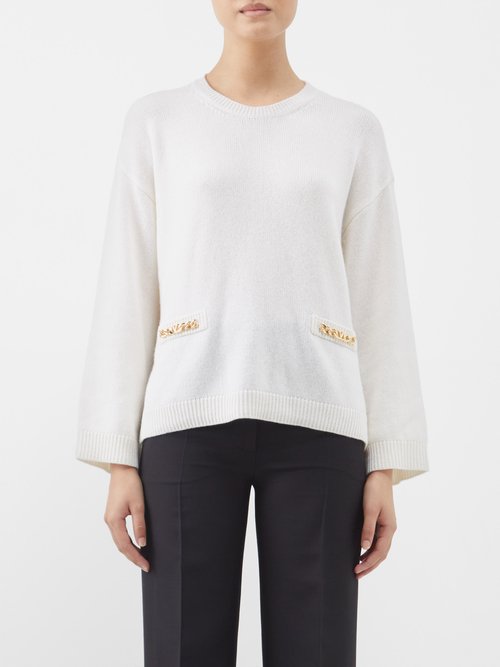 Valentino - Oversized Cashmere Sweater - Womens - Ivory