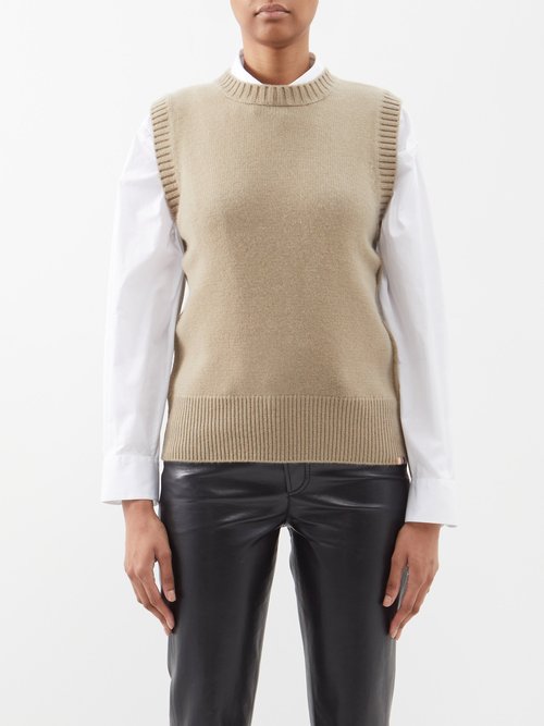 Extreme Cashmere - Layer Cashmere Sweater Vest - Womens - Light Brown