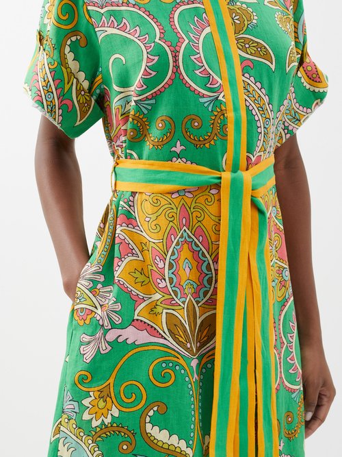ALEMAIS Evergreen graphic-print shirtdress - Multicolour