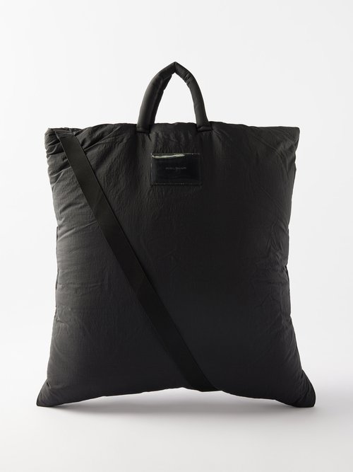 Our Legacy Big Pillow Crinkled-shell Tote Bag In Black