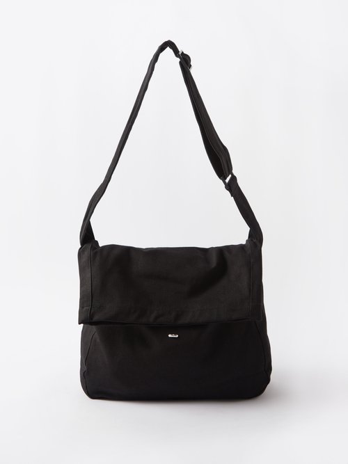 Our Legacy Sling Cotton-twill Cross-body Bag In Black