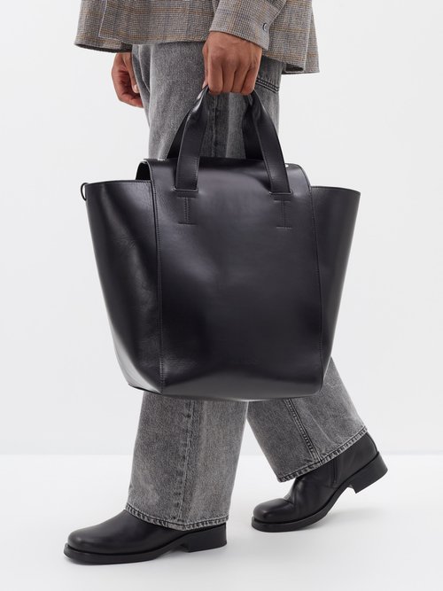 Our Legacy More Leather Tote Bag In Black
