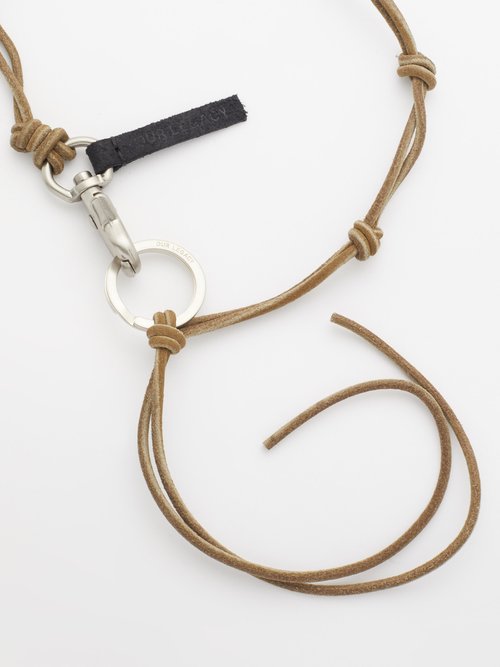 Ladon Leather Necklace In Oliva