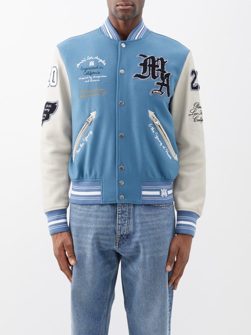 Amiri Oversized Varsity Jacket In Bluefin | ModeSens
