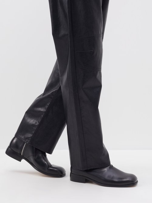 Our Legacy Michaelis Leather Ankle Boots In Black | ModeSens