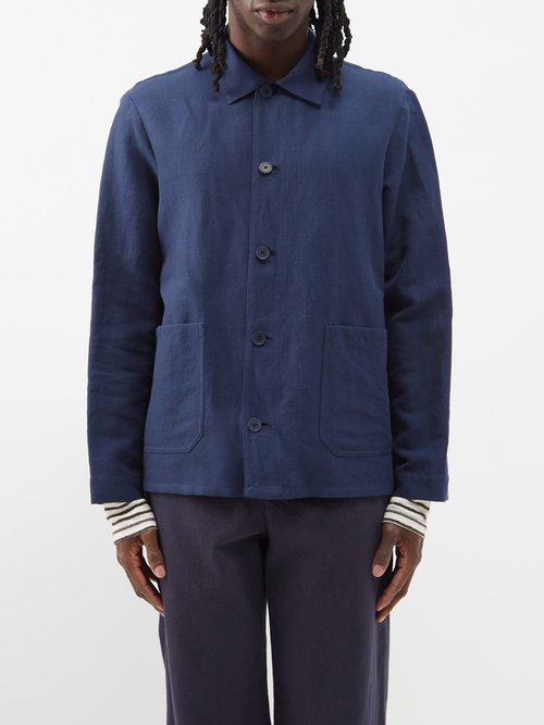 A.P.C. - Kerlouan Linen-blend Overshirt - Mens - Navy