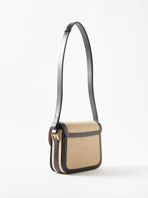 A.P.C. Grace Small Leather-trim Jute Shoulder Bag