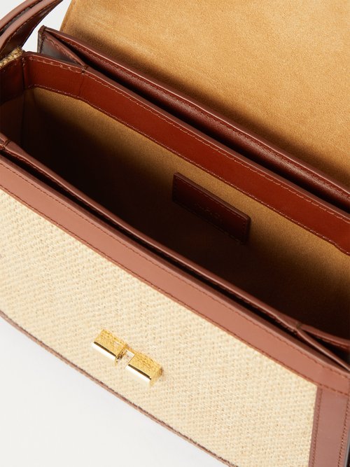 A.P.C. Grace Small Leather-trim Jute Shoulder Bag