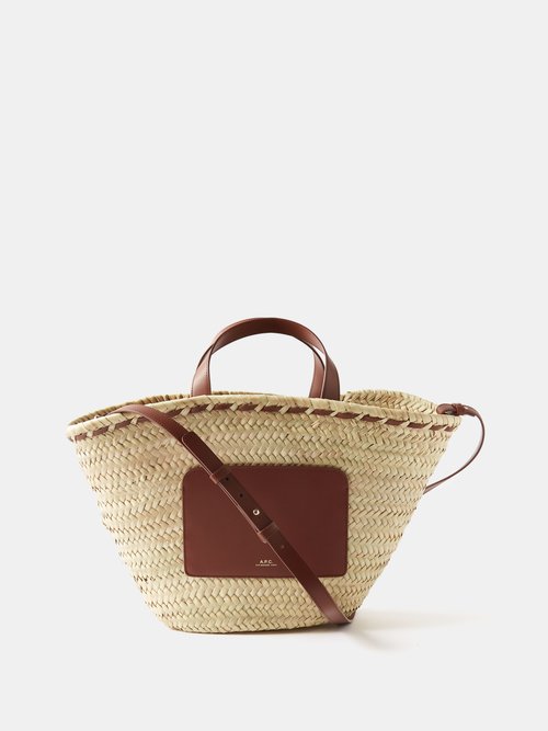 A.P.C. - Zoe Straw And Leather Basket Bag - Womens - Tan