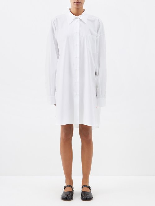 Maison Margiela - Oversized Cotton-poplin Shirt Dress - Womens - White