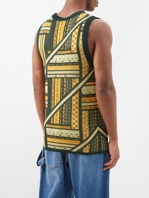 Ahluwalia Kalonji Geometric-jacquard Knit Vest | Smart Closet