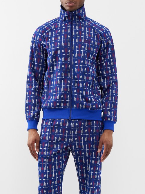 Needles - Arrow-jacquard Track Pants - Mens - Blue Multi