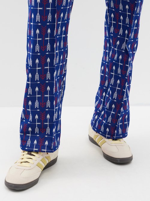 Needles - Arrow-jacquard Track Pants - Mens - Blue Multi