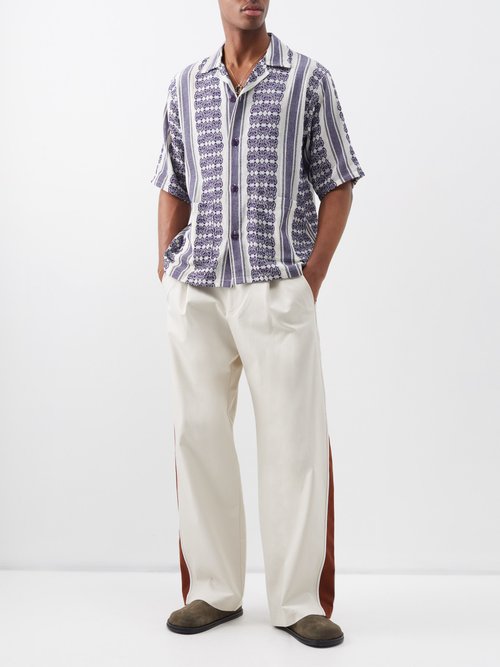 Shirt Needles Papillon Stripe Dobby Jacquard Cabana Shirt MR242 A