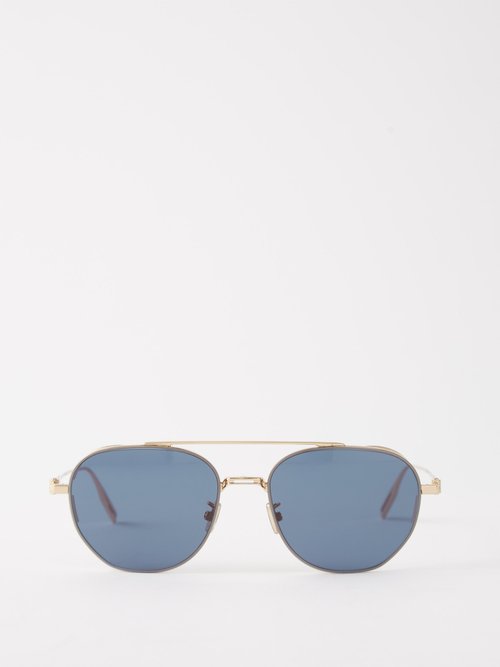 Dior - Neodior Ru Aviator Metal Sunglasses - Mens - Gold Blue