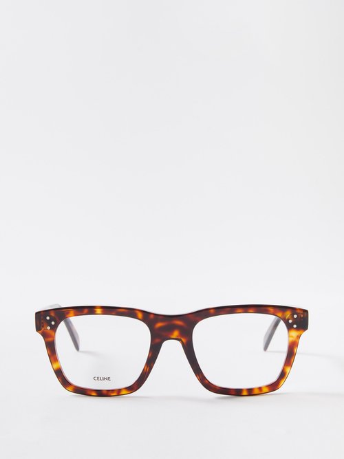Celine Eyewear - Square Tortoiseshell-acetate Glasses - Mens - Dark Tortoiseshell
