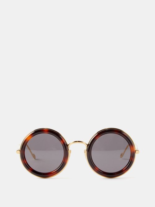 LOEWE Eyewear Round Tortoiseshell-acetate And Metal Sunglasses