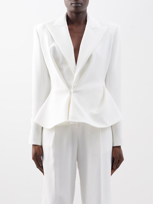 Alexandre Vauthier - Twist-drape Crepe Jacket - Womens - Off White