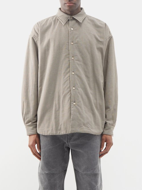 Acne Studios - Oddy Check Padded-cotton Overshirt - Mens - Beige Multi