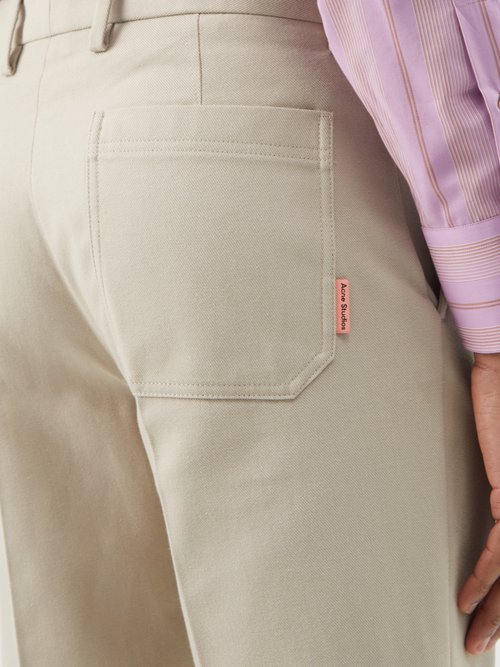 Ayonne Cotton-blend Twill Trousers In Beige