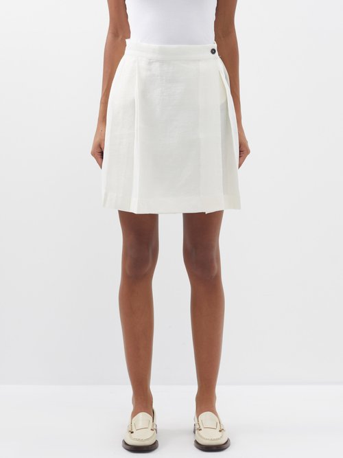 Cawley Studio Lola Pleated Linen Mini Skirt