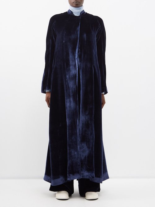 Le Kasha Sandaig Silk-velvet Maxi Coat
