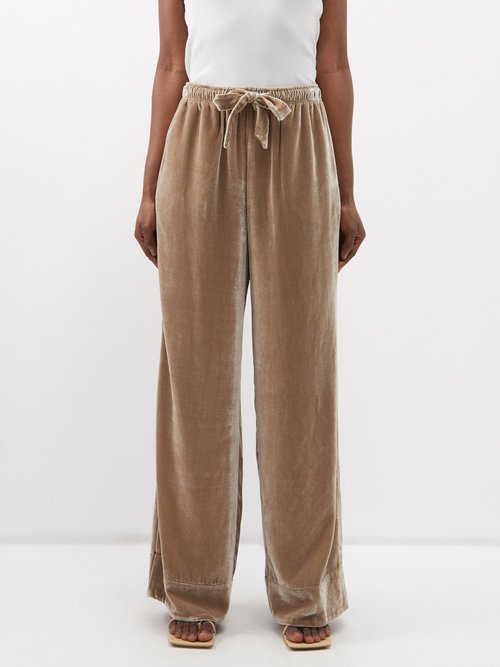 Le Kasha Camufsa Drawstring-waist Velvet Trousers
