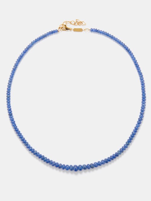 Azlee - Rich Sapphire & 18kt Gold Necklace - Womens - Blue Multi