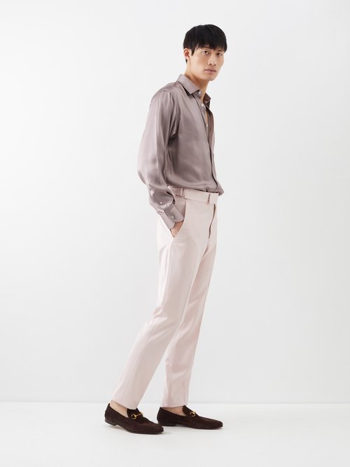 Tom Ford - Austin Twill Straight-leg Trousers - Mens - Pink