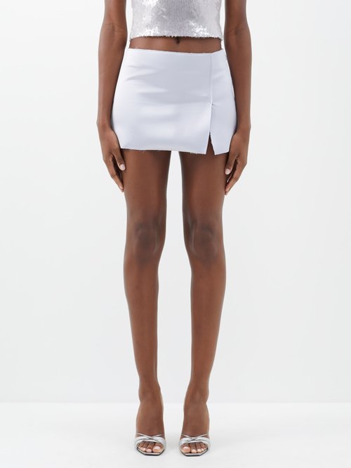 16Arlington Minerva Distressed Satin Mini Skirt