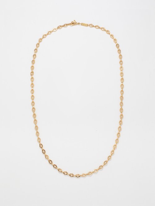 AZLEE Lozenge Link 18kt Gold Chain Necklace