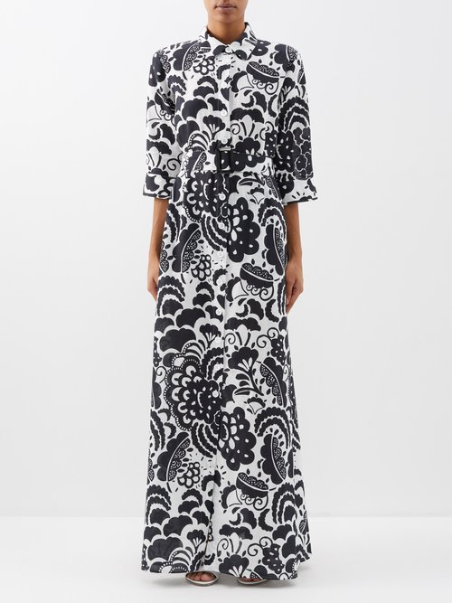 Evi Grintela Valerie Floral-print Linen-blend Maxi Dress