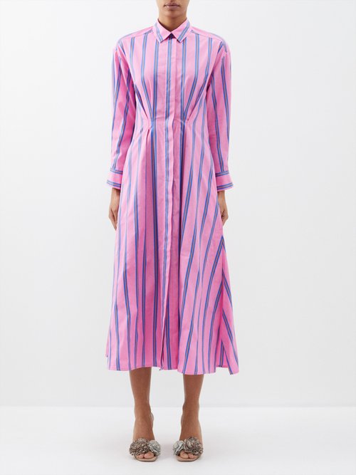 Evi Grintela Patty Striped Cotton-poplin Shirt Dress
