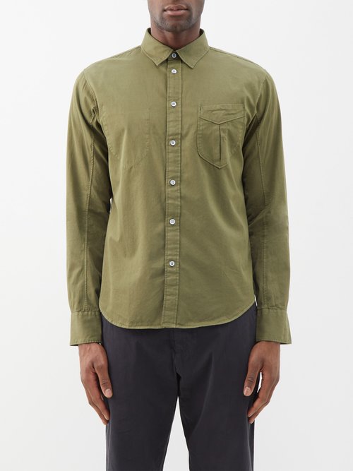 Rag & Bone - Arrow Garment-dyed Cotton-blend Shirt - Mens - Green
