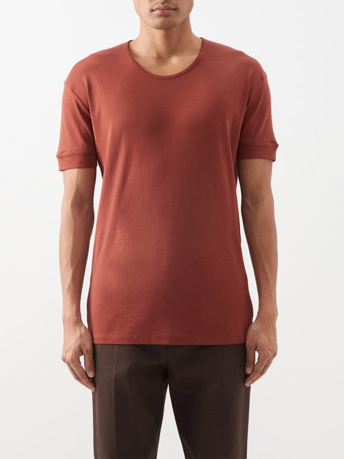 Lemaire - Crew-neck Cotton-jersey T-shirt - Mens - Red