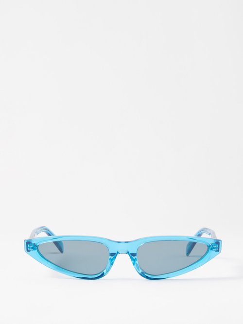 Celine Eyewear - Cat-eye Acetate Sunglasses - Womens - Blue