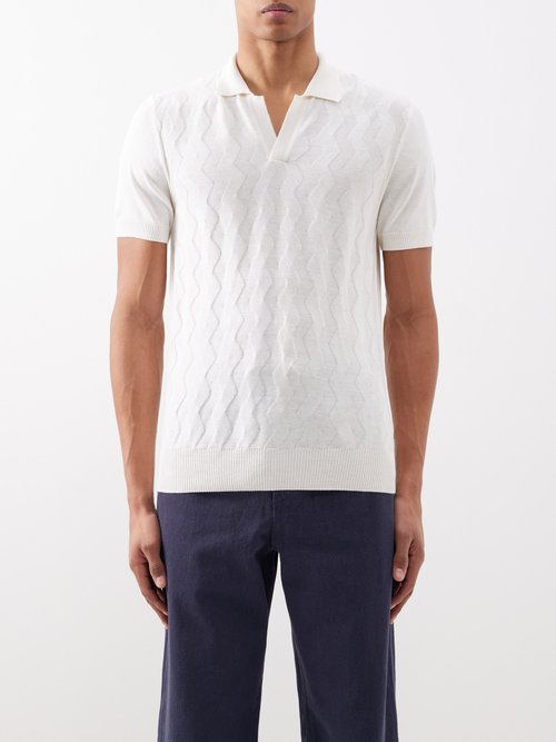 Orlebar Brown - Horton Cotton-blend Knit Polo Shirt - Mens - Cream