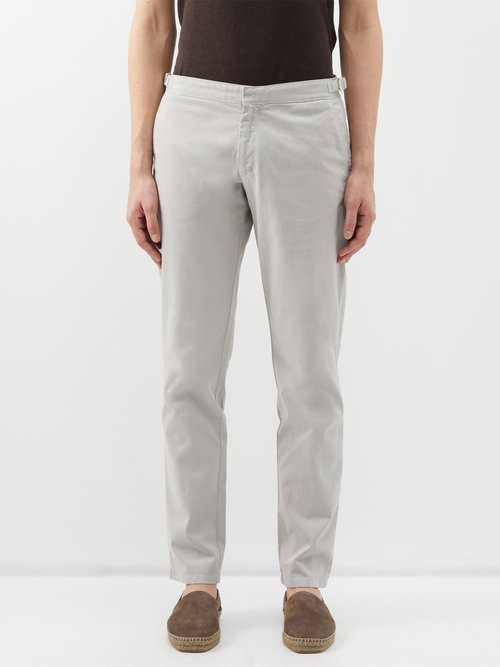 orlebar brown - fallon cotton-blend chino trousers mens grey