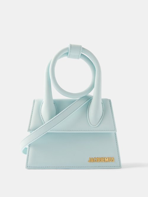 Jacquemus Chiquito Noeud Leather Handbag In Pale Blue | ModeSens