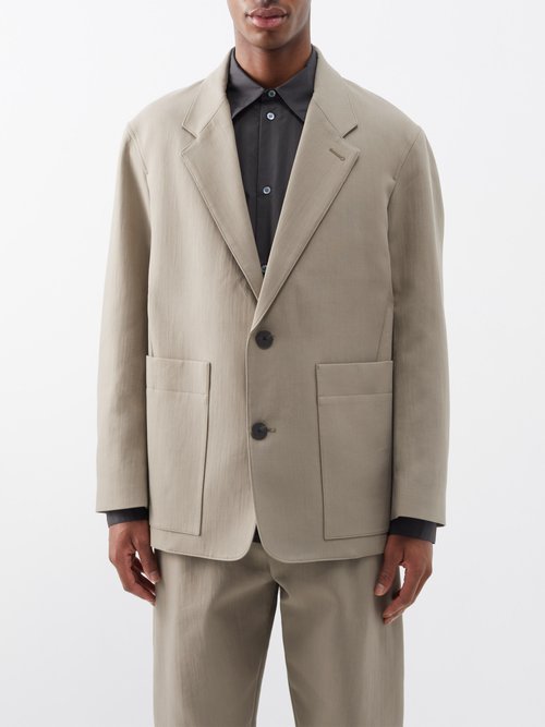 Studio Nicholson - Conde Patch-pocket Cotton-blend Suit Jacket - Mens - Beige