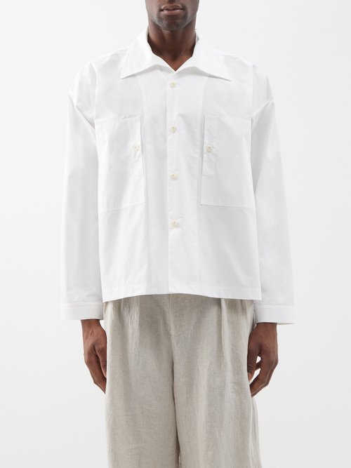 Nicholas Daley - Patch-pocket Cotton-poplin Shirt - Mens - White