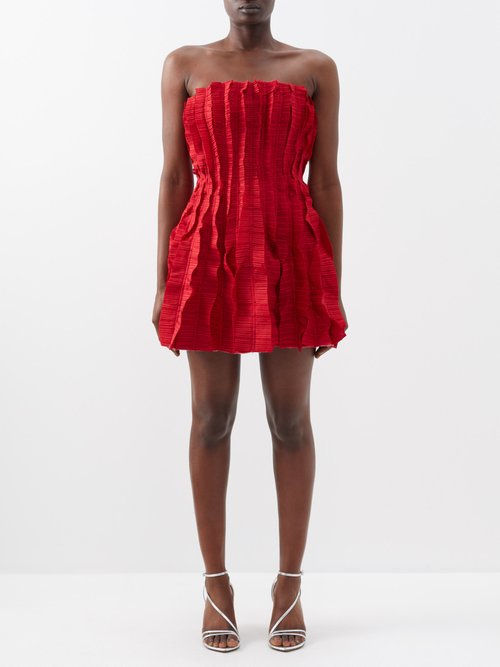Hybrid Ruffled Linen-blend Mini Dress