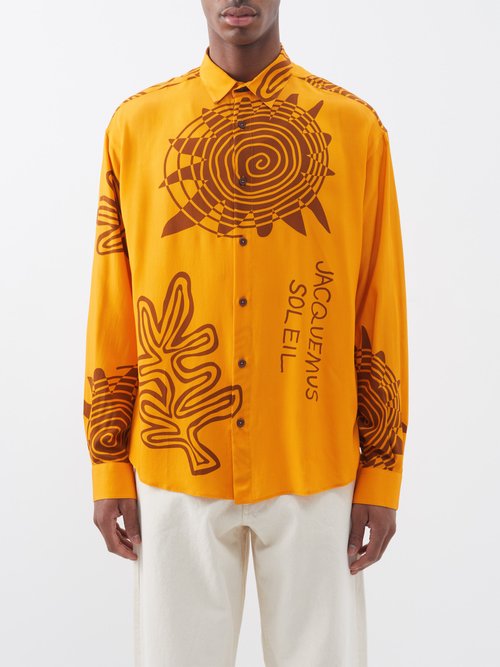 Jacquemus - Simon Sun-print Shirt - Mens - Orange Multi