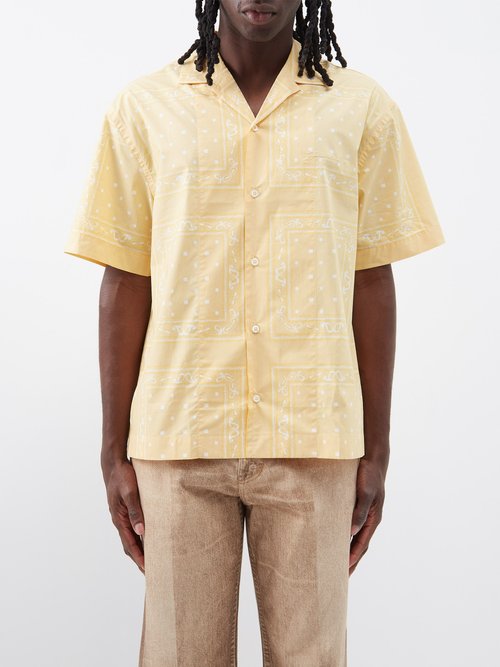 Jacquemus - Bandana-print Cotton Shirt - Mens - Light Yellow
