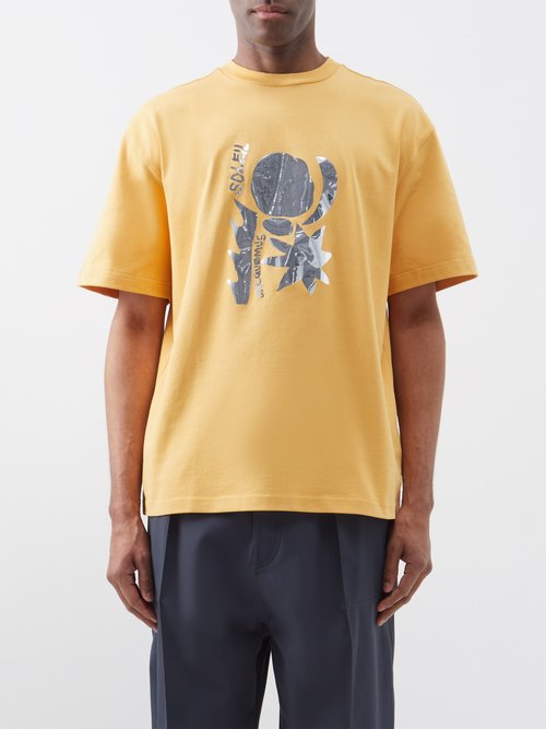 Jacquemus Prata Mirror-print Cotton T-shirt In Yellow Multi