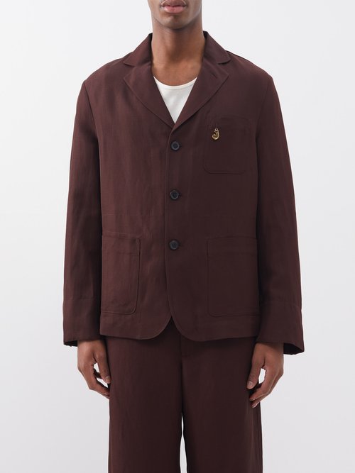Jacquemus - Meio Unlined Twill Suit Jacket - Mens - Dark Brown