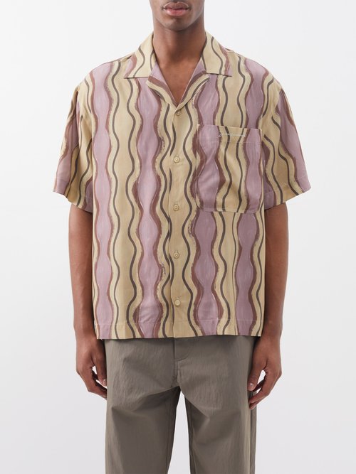 Jacquemus - Jean Wave-print Viscose Shirt - Mens - Multi