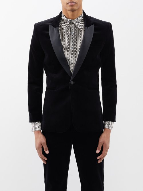 Nili Lotan Orbison Single-breasted Velvet Suit Jacket In Black